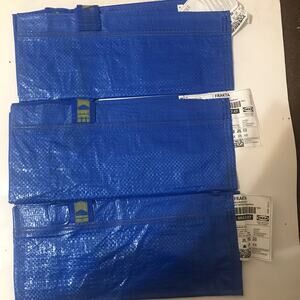 IKEA FRAKATA 10 Gallon Recyclable Medium Blue Bag Reusable Eco friendly 3 Pack